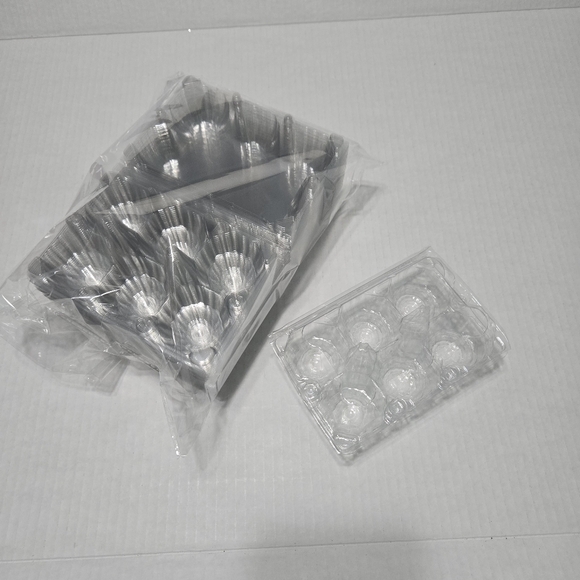25 Piece Bulk Clear Plastic Egg Cartons 6 Cell Tray For Market Display & Storage - Picture 1 of 6